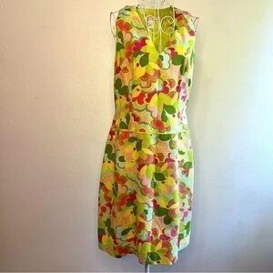 Sigrid Olsen Lined Floral Design Sleeveless Dress, Size 8. Like new condition.